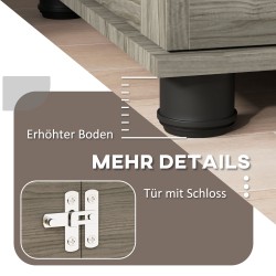 Koirankoppi sisäkäyttöön metallia lastulevyllä, makuualusta, keskikokoisille koirille, 80 x 56 x 63 cm, harmaa/puukuvio