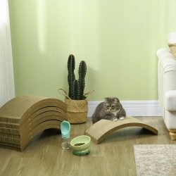 Kissan juoksupyörän raapimissarja aaltopahvista 55 x 25,5 x 3 cm 8 osaa ruskea