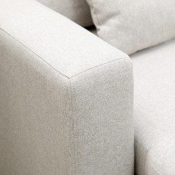 Kulmasohva vuodemekanismilla ja säilytystilalla, 2 hengen, L-malli, kermanvalkoinen