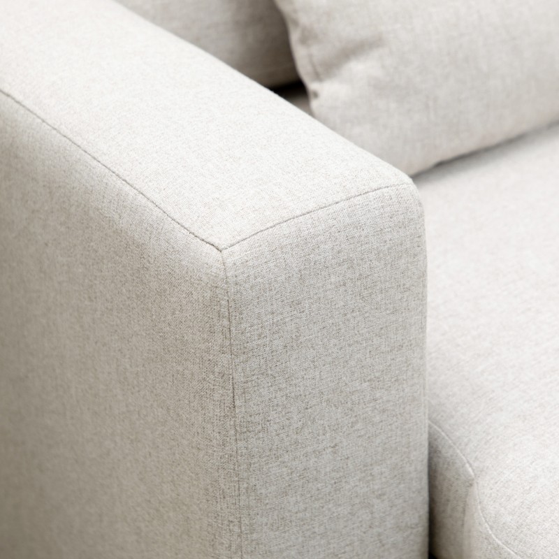 Kulmasohva vuodemekanismilla ja säilytystilalla, 2 hengen, L-malli, kermanvalkoinen