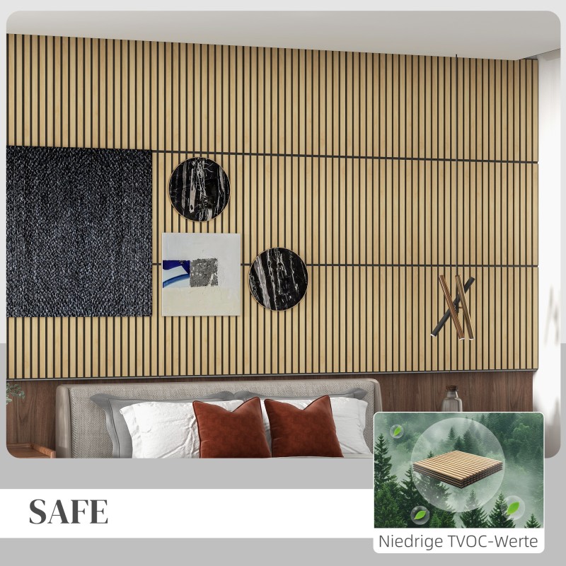 Akustiikkapaneeli seinälle MDF & polyesteri 60 x 60 cm 4 kpl tammi