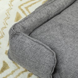 Koiransohva suurille koirille, irrotettava ja pestävä tyyny, puujalat, 96 x 66 x 24 cm, tummanharmaa