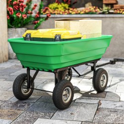 Kottikärryn rengassetti 4 kpl, täyskumipyörä 255 mm, 80 kg, kuulalaakeri, musta