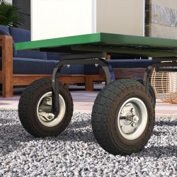 Kottikärryn rengassetti 4 kpl, täyskumipyörä 255 mm, 80 kg, kuulalaakeri, musta