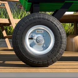 Kottikärryn rengassetti 4 kpl, täyskumipyörä 255 mm, 80 kg, kuulalaakeri, musta