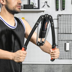 Säädettävä hydraulinen käsitreeni­laite 10–200 kg ylävartalon voimaharjoitteluun, musta/punainen