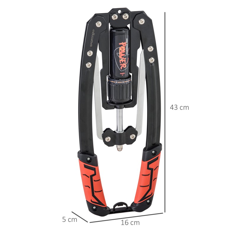 Säädettävä hydraulinen käsitreeni­laite 10–200 kg ylävartalon voimaharjoitteluun, musta/punainen