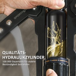 Säädettävä hydraulinen käsitreeni­laite 10–200 kg ylävartalon voimaharjoitteluun, musta/punainen