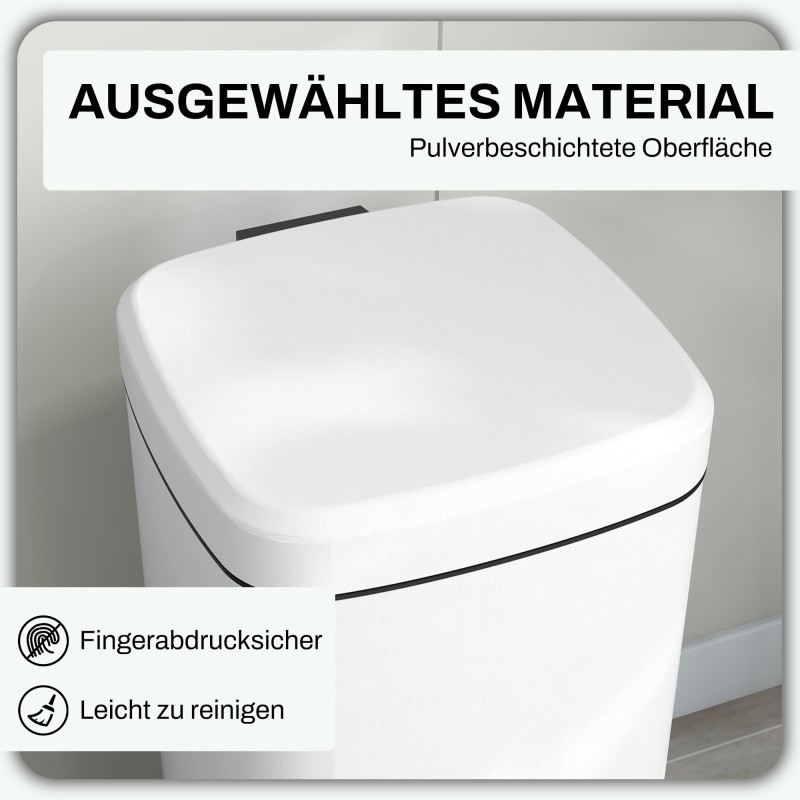 Jäteastia 30 L, soft-close kansi, poljin, metalli/muovi, 28 x 35 x 63,5 cm, valkoinen