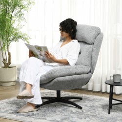 Pyörivä nojatuoli 360°, chenille-verhoilu, metallijalat, 79x91x98 cm, harmaa/musta