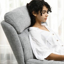 Pyörivä nojatuoli 360°, chenille-verhoilu, metallijalat, 79x91x98 cm, harmaa/musta