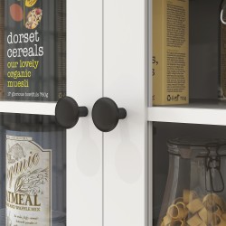 Vapaasti seisova keittiökaappi työtasolla mikroaaltouunille ja kahvinkeittimelle, lastulevy, 74,5x40x172 cm, valkoinen