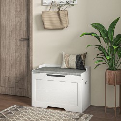 Säilytyspenkki turvasaranalla 103 l, valkoinen/harmaa, 75 x 40 x 56 cm