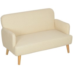 Kahden istuttava sohva samettiverhoilu kantavuus 240 kg 130x74x79 cm cremevalkoinen