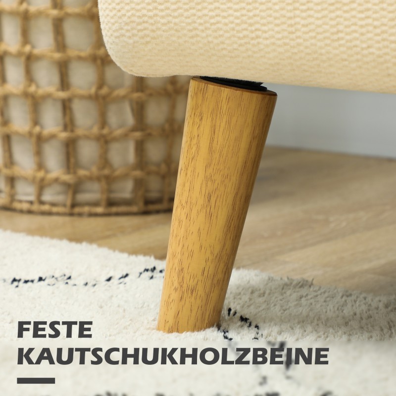 Kahden istuttava sohva, samettiverhoilu, kantavuus 240 kg, 130x74x79 cm, cremevalkoinen