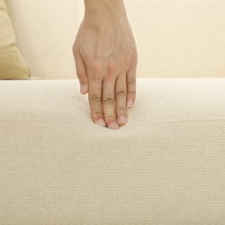 Kahden istuttava sohva, samettiverhoilu, kantavuus 240 kg, 130x74x79 cm, cremevalkoinen