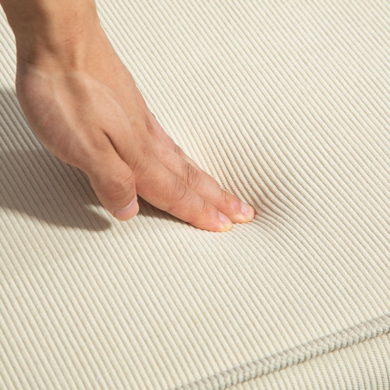 Lattiasohva ja taitettava vieraspatja vakosametista 73x100x65 cm kermanvalkoinen