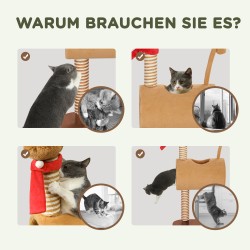 Kissan raapimapuu torni 98 cm hirviteema juuttipylväät ja tunneli ruskea