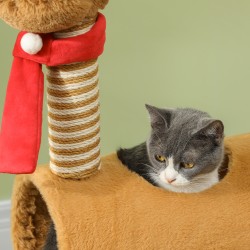 Kissan raapimapuu torni 98 cm hirviteema juuttipylväät ja tunneli ruskea