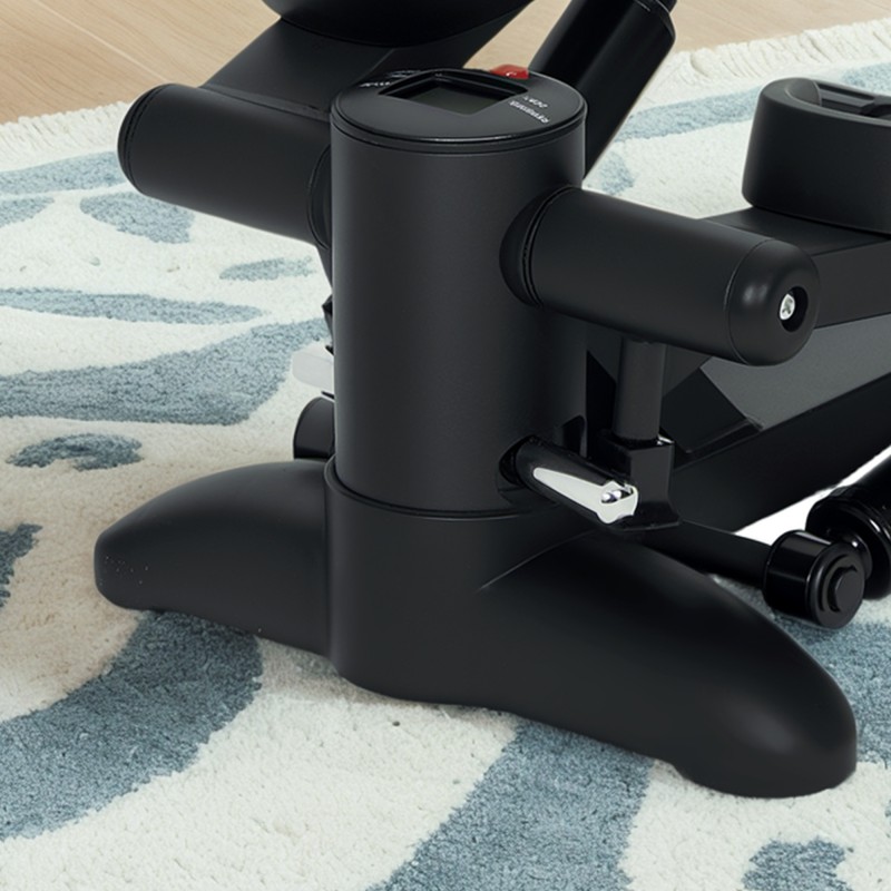 Ministepperi koti- ja toimistotreeniin, LCD-näyttö, hydraulinen vaimennus, musta