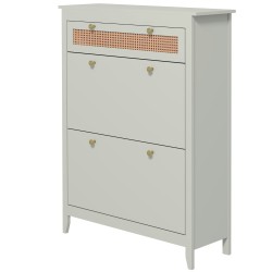 Kenkäkaappi 12 parille MDF ja polyratan 88 x 30 x 120 cm vihreä