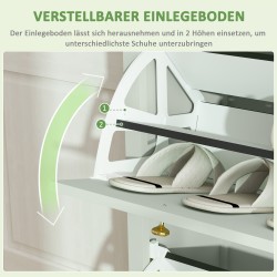 Kenkäkaappi 12 parille, MDF ja polyratan, 88 x 30 x 120 cm, vihreä