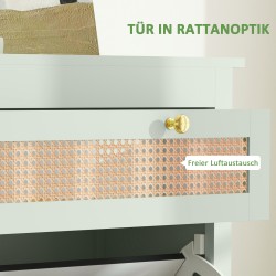 Kenkäkaappi 12 parille, MDF ja polyratan, 88 x 30 x 120 cm, vihreä