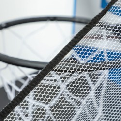 5-in-1 pelipöytä aikuisille ja lapsille, biljardi, pöytätennis, ilmakiekko, koripallo, jousiammunta, MDF, sininen