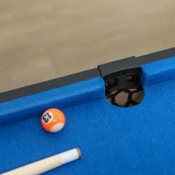 5-in-1 pelipöytä aikuisille ja lapsille, biljardi, pöytätennis, ilmakiekko, koripallo, jousiammunta, MDF, sininen