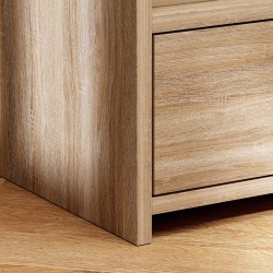 Yöpöytä / sivupöytä säilytystilalla, lastulevy, 40 x 35 x 66 cm, luonnonpuunsävy