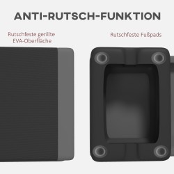 Säädettävä step-lauta askeltreeniin, muovia, 77 x 36 cm, kantavuus 250 kg, harmaa/musta