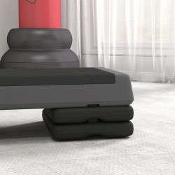 Säädettävä step-lauta askeltreeniin, muovia, 77 x 36 cm, kantavuus 250 kg, harmaa/musta