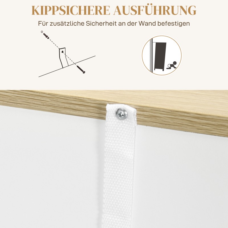 Sivupöytä kaappi avohyllyillä ja laatikolla 106 x 30 x 81,2 cm valkoinen/puu MDF/lastulevy