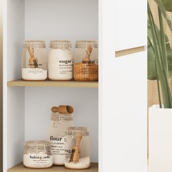 Sivupöytä kaappi avohyllyillä ja laatikolla 106 x 30 x 81,2 cm valkoinen/puu MDF/lastulevy