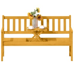 Puutarhapenkki 2 3 hengelle akaasiapuu taitettavalla pöydällä 149x56 5x89 cm teak