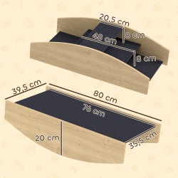 Koiran tasapainolauta ja ramppi, 2‑in‑1 koirien agilitykeinu ja portaat, kuusipuu, 80 x 39,5 cm, musta
