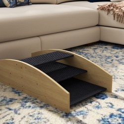 Koiran tasapainolauta ja ramppi, 2‑in‑1 koirien agilitykeinu ja portaat, kuusipuu, 80 x 39,5 cm, musta