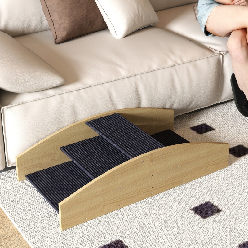 Koiran tasapainolauta ja ramppi, 2‑in‑1 koirien agilitykeinu ja portaat, kuusipuu, 80 x 39,5 cm, musta