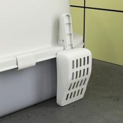 Kissanvessa kannellinen hiekkalaatikko hajusuodattimella ja lapio 40,5 x 52 x 39 cm harmaa