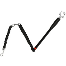 Koiran pyöräilytalutin satulatolppaan teräsputki ja joustava talutin 124 cm musta