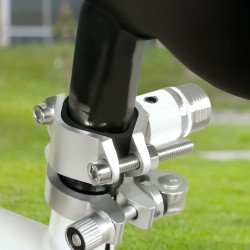 Koiran pyöräilytalutin satulatolppaan, teräsputki ja joustava talutin, 124 cm, musta