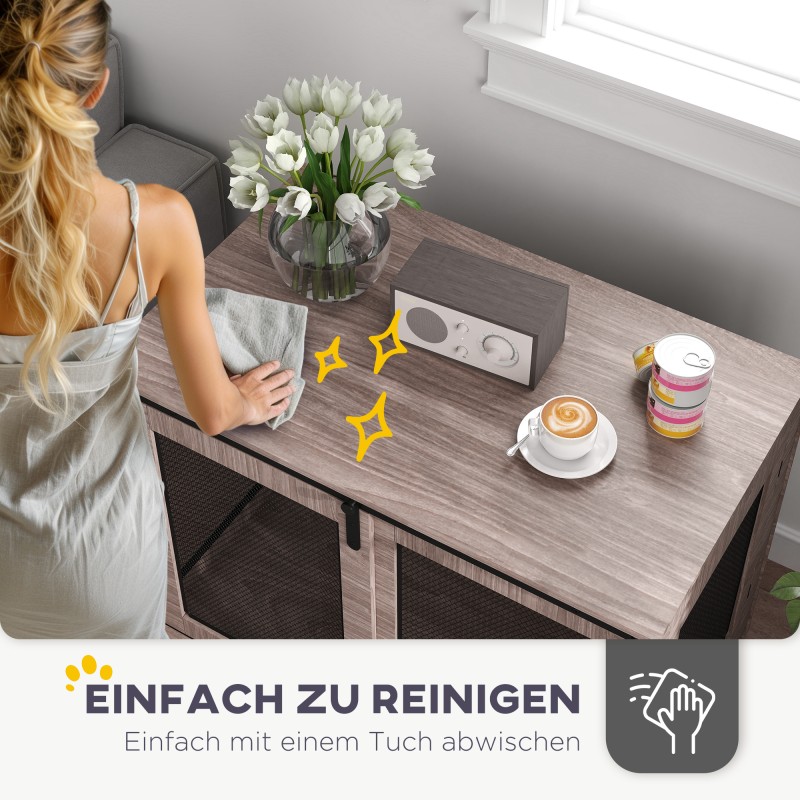 Koiran kuljetushäkki ja lepotila, puu ja teräs, 98 x 60 x 78 cm, vaaleanruskea