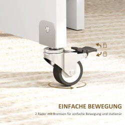 Taitettava ruokapöytä 2–4 hengelle, säilytystilalla ja pyörillä, lastulevy, valkoinen