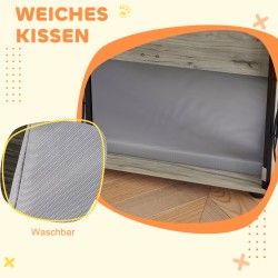 Koirankaluste suurille koirille, lukittava sisätila metalliritilöillä ja tyynyllä 100 x 60 x 73,5 cm, harmaa