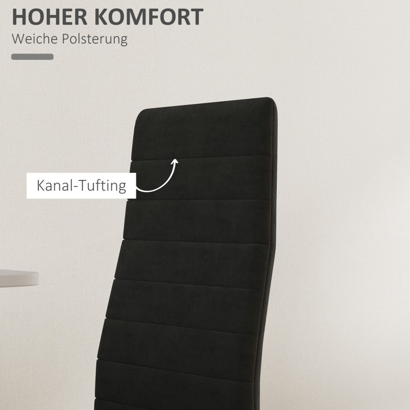 Ruokapöydän tuolit sametti ja metalli 4 kpl musta