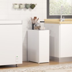 Kapea kylpyhuonekaappi lattiamalli lastulevy 47 x 25 x 66,5 cm valkoinen