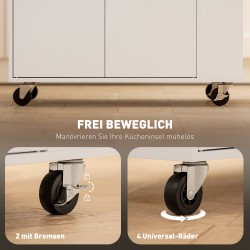 Keittiövaunu laatikolla, kaapilla ja maustehyllyllä 82 x 38 x 86,5 cm valkoinen/tammi