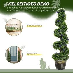 Keinotekoiset spiraalikasvit sementtipohjalla 115 cm, 2 kpl, vihreä/sininen