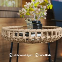 Sivupöytäsarja ulko- ja sisäkäyttöön 2 kpl PE-rottinki teräs Ø56/41 cm ruskea/musta