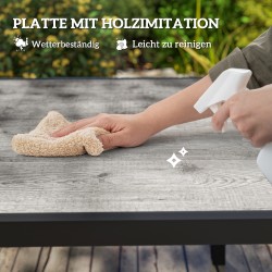 Jatkettava ulkoruokapöytä 6–8 hengelle, alumiini/teräs/muovi, 160–240 x 90 cm, harmaa